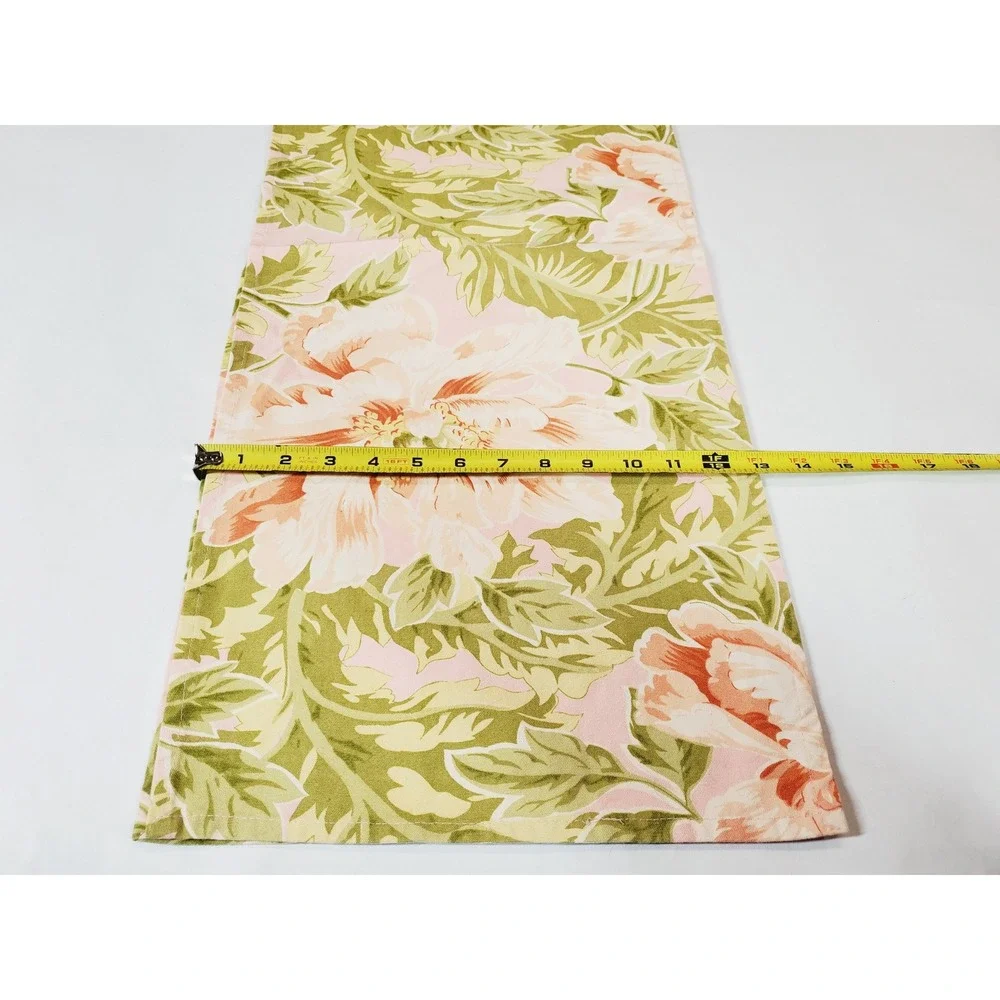 VTG‎ April Cornell Floral Table Runner Pink Floral 100% Cotton 68x13 Shabby Chic